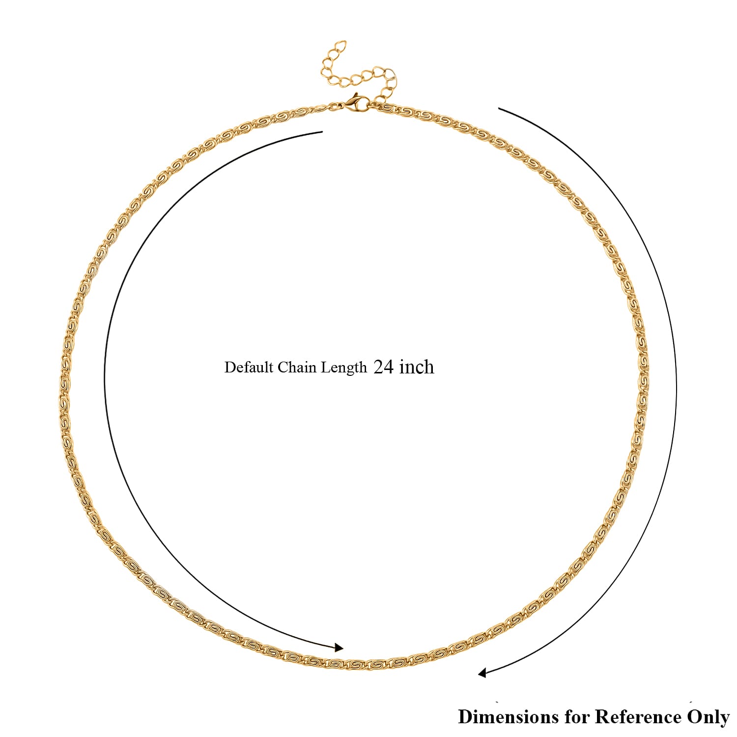 Byzantine Chain Necklace in ION Plated YG Stainless Steel (24-26 Inches)