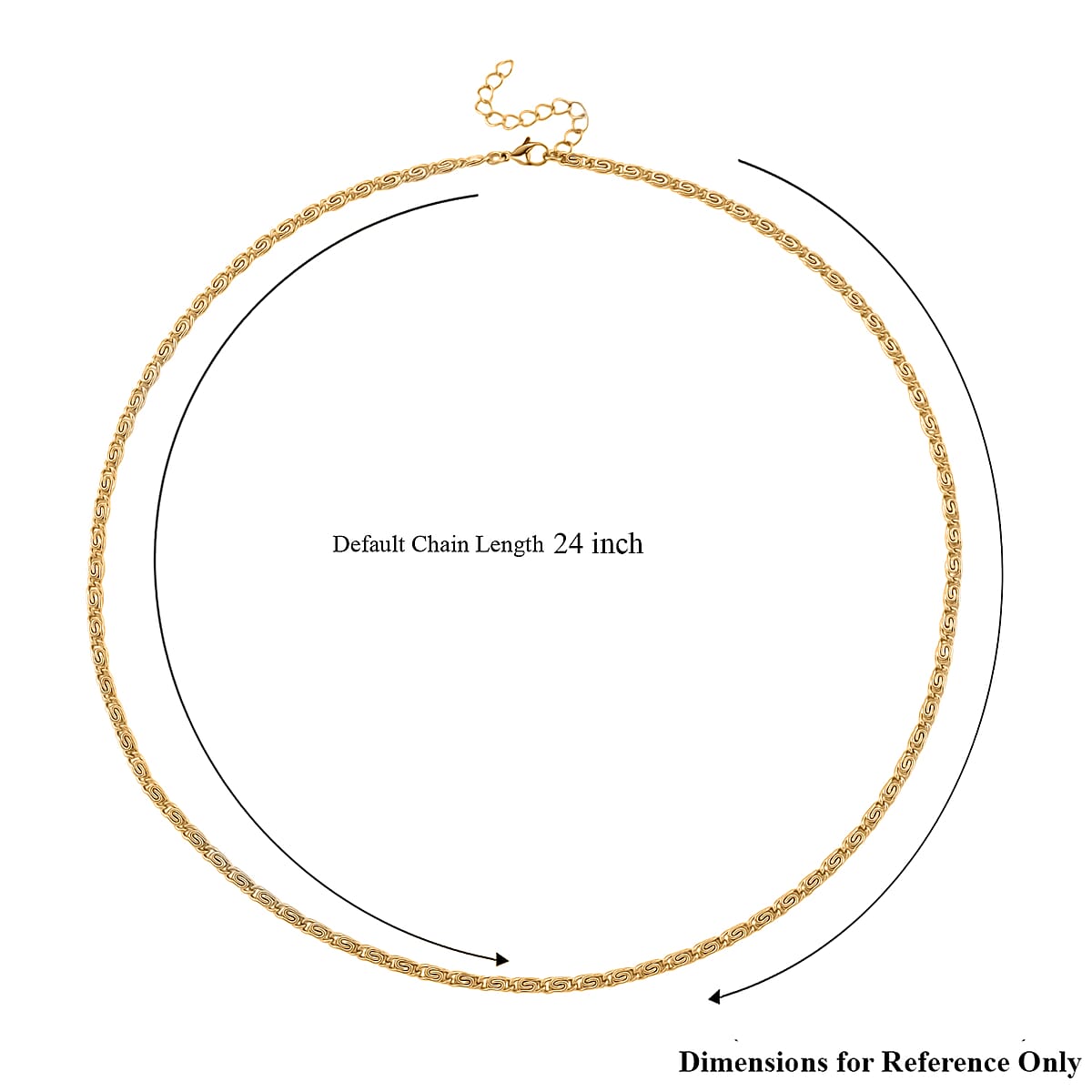 Byzantine Chain Necklace in ION Plated YG Stainless Steel 24-26 Inches image number 5