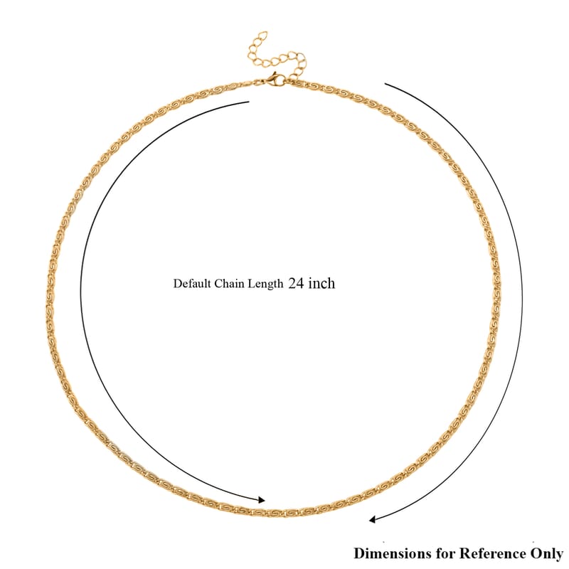 Byzantine Chain Necklace in ION Plated YG Stainless Steel (24-26 Inches)