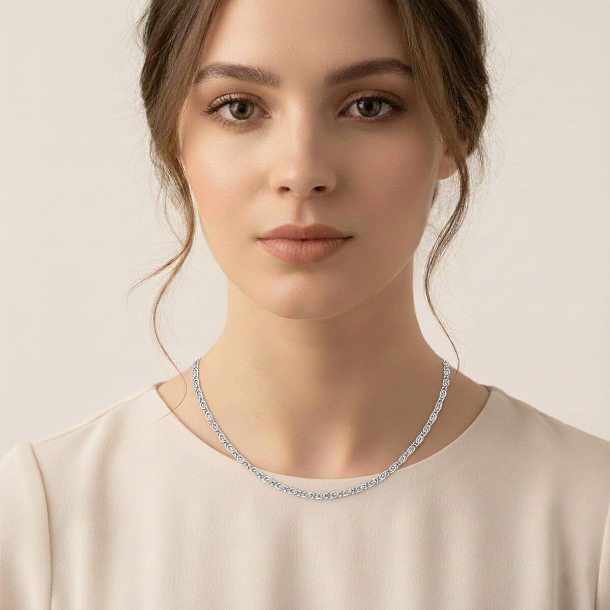 Byzantine Chain Necklace in Stainless Steel 24-26 Inches image number 2