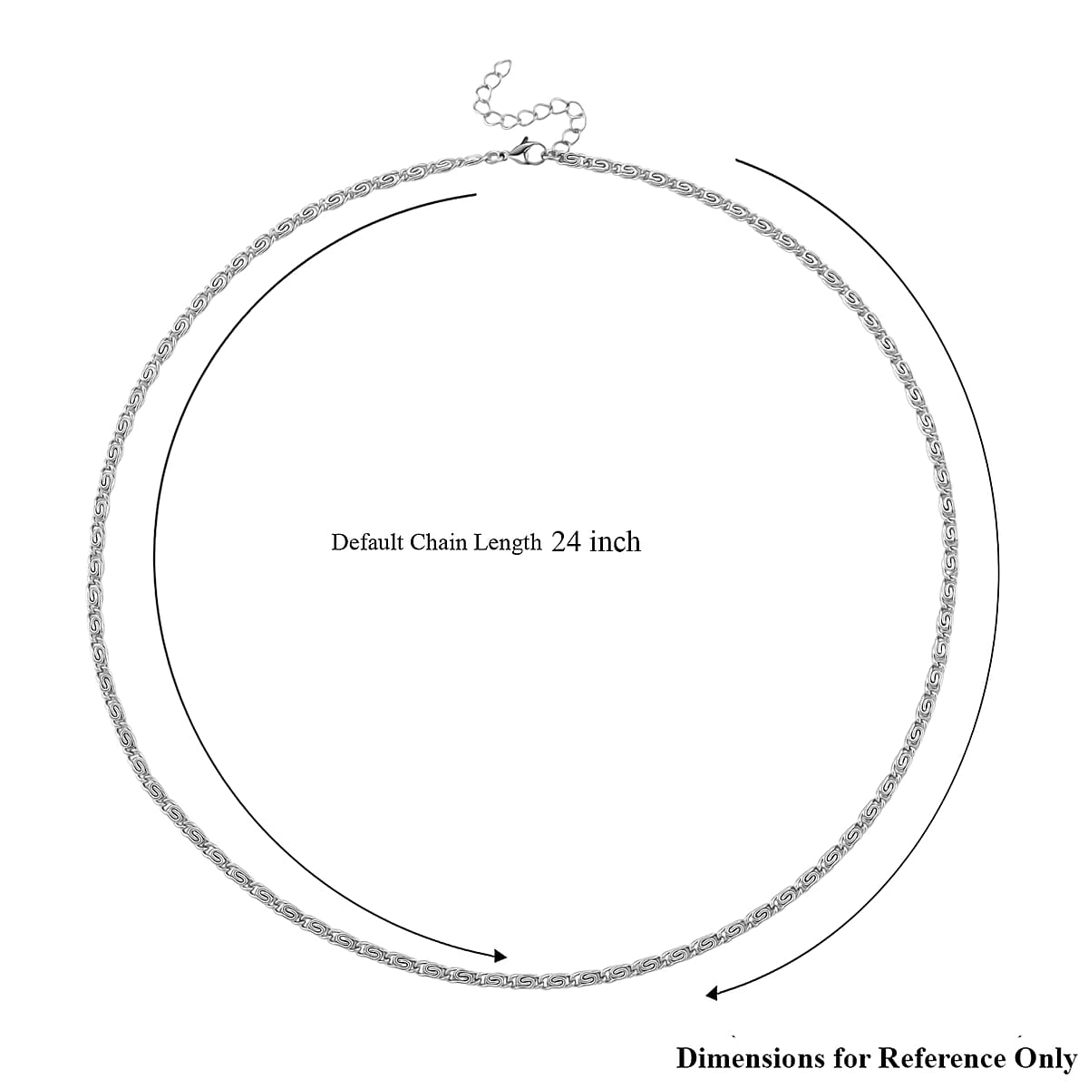 Byzantine Chain Necklace in Stainless Steel 24-26 Inches image number 5