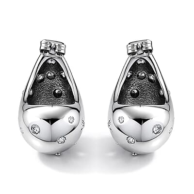 Simulated Diamond Raindrop Earrings in Stainless Steel