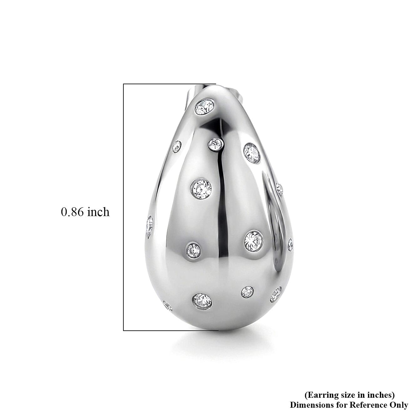 Simulated Diamond Raindrop Earrings in Stainless Steel