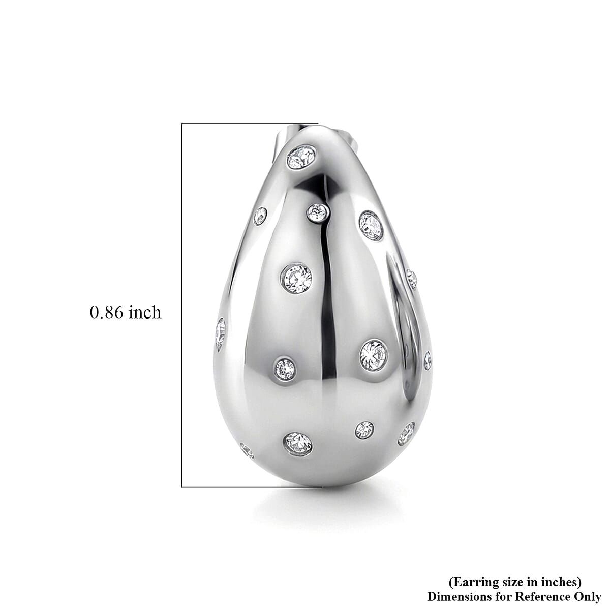 Simulated Diamond Earrings in Stainless Steel image number 5