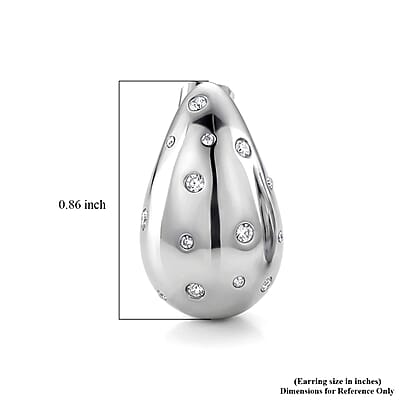 Simulated Diamond Raindrop Earrings in Stainless Steel