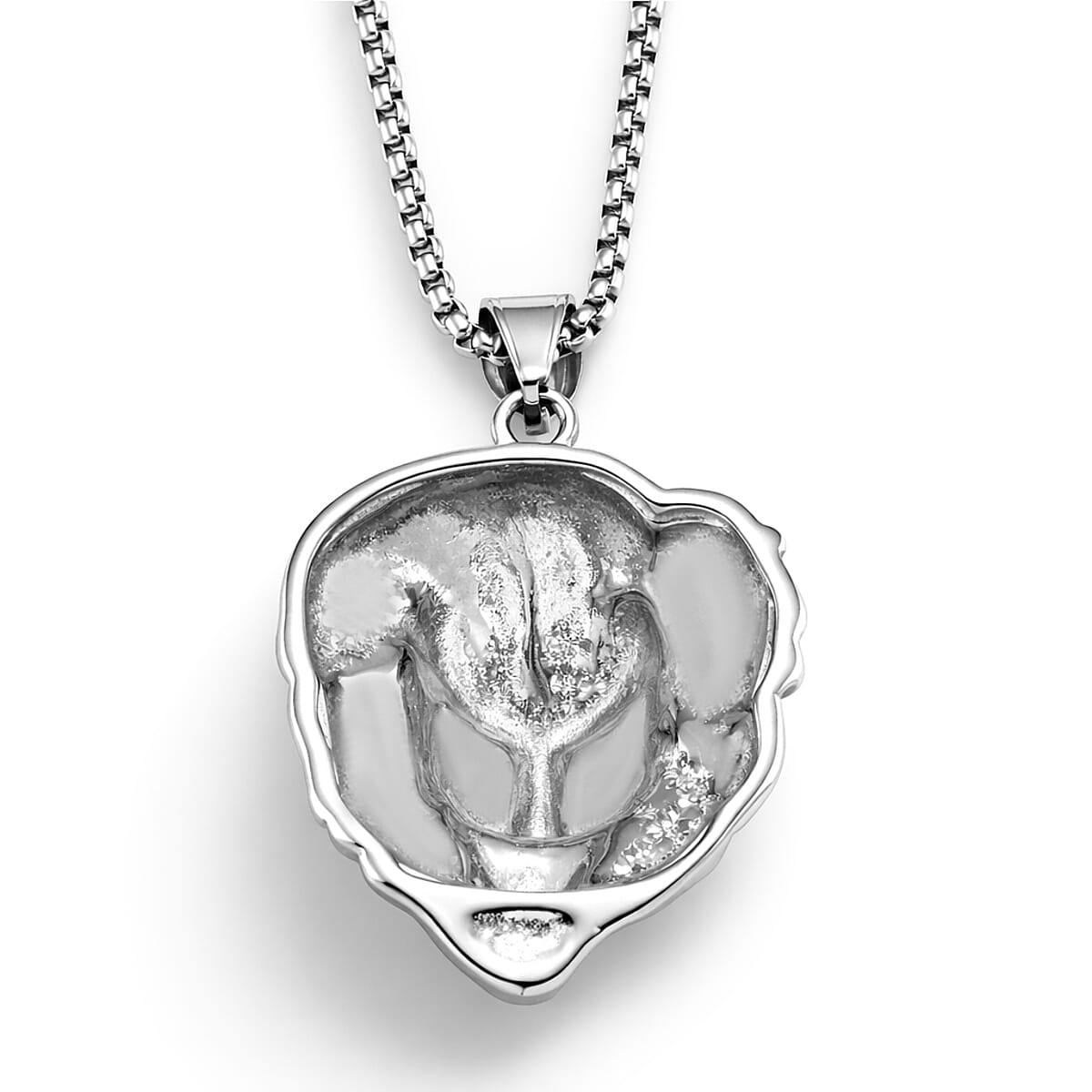 Austrian Crystal Lion Head Pendant Necklace in ION Plated YG and Stainless Steel 24 Inches  image number 4