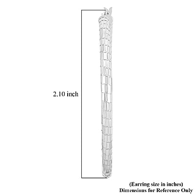 Sterling Silver 50mmx2.95mm Spiral Groove Hoop Earrings 7.6 Grams