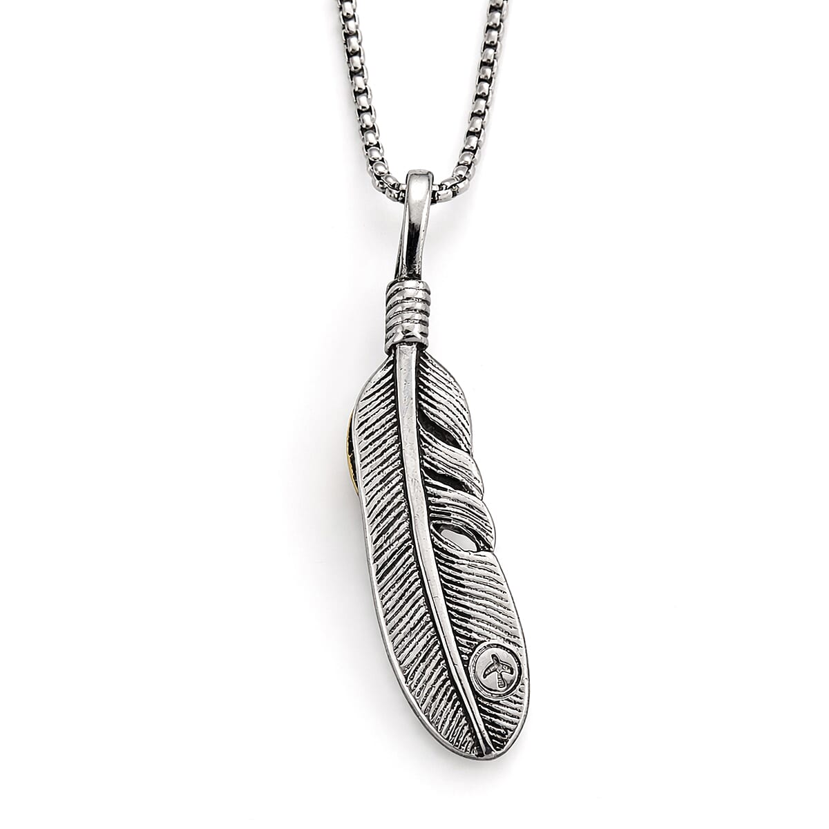 Blue Howlite 0.30 ctw Pendant Necklace in ION Plated YG and Stainless Steel 24 Inches