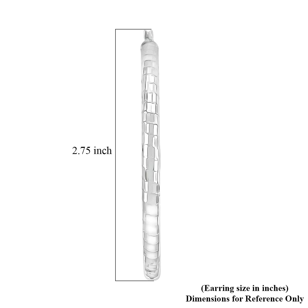 Sterling Silver 60mmx4mm Spiral Groove Hoop Earrings 12 Grams image number 4