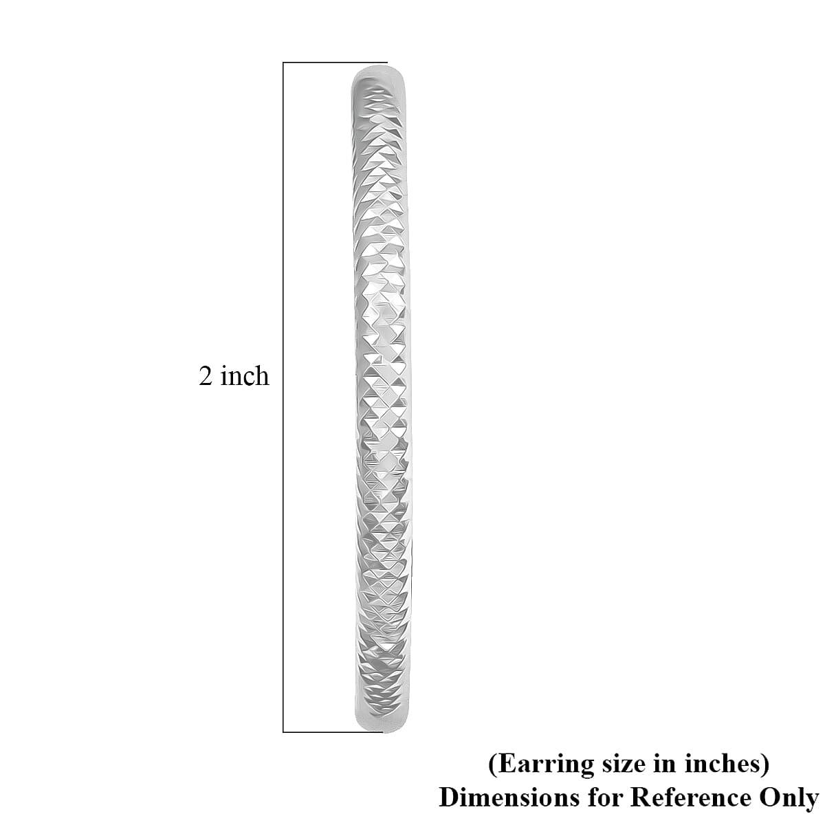Sterling Silver 50mmx3.9mm Groove Textured Hoop Earrings 8.3 Grams