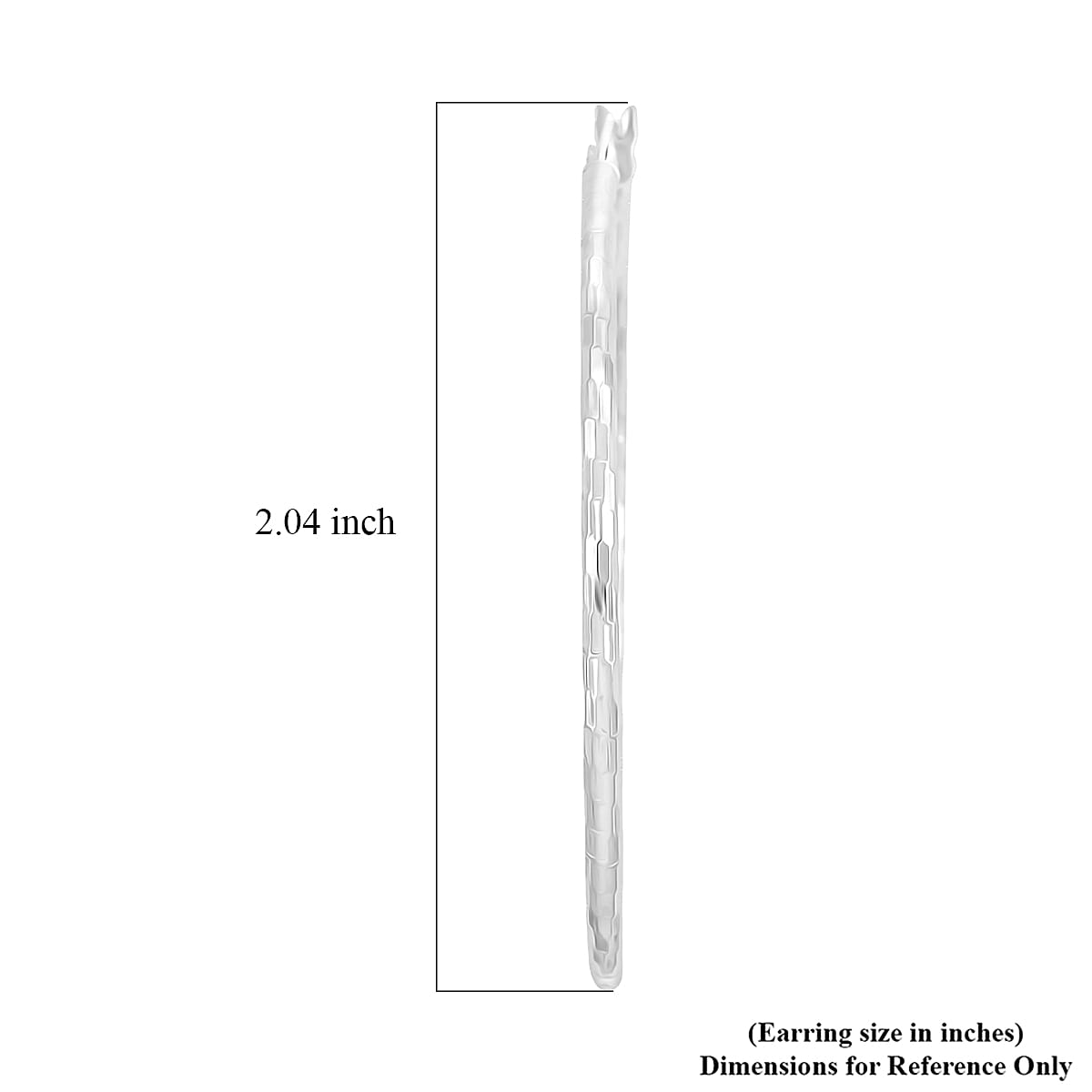 Sterling Silver 50mm x 2mm Station Groove Hoop Earrings 4.95 Grams image number 3