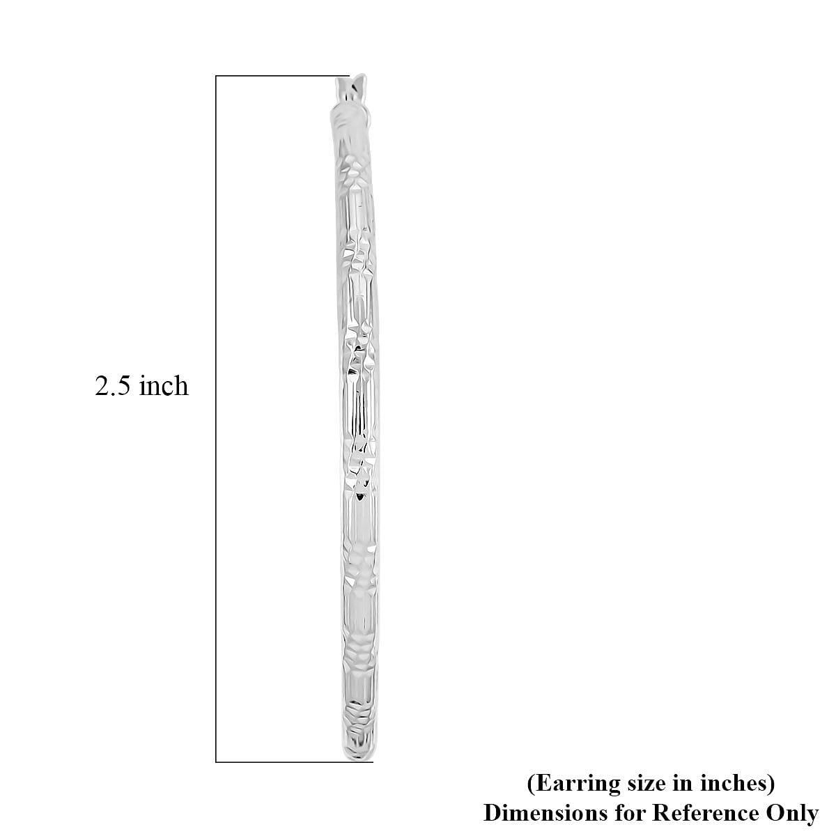 Sterling Silver 60mm x 3mm Station Groove Hoop Earrings 9.60 Grams image number 3