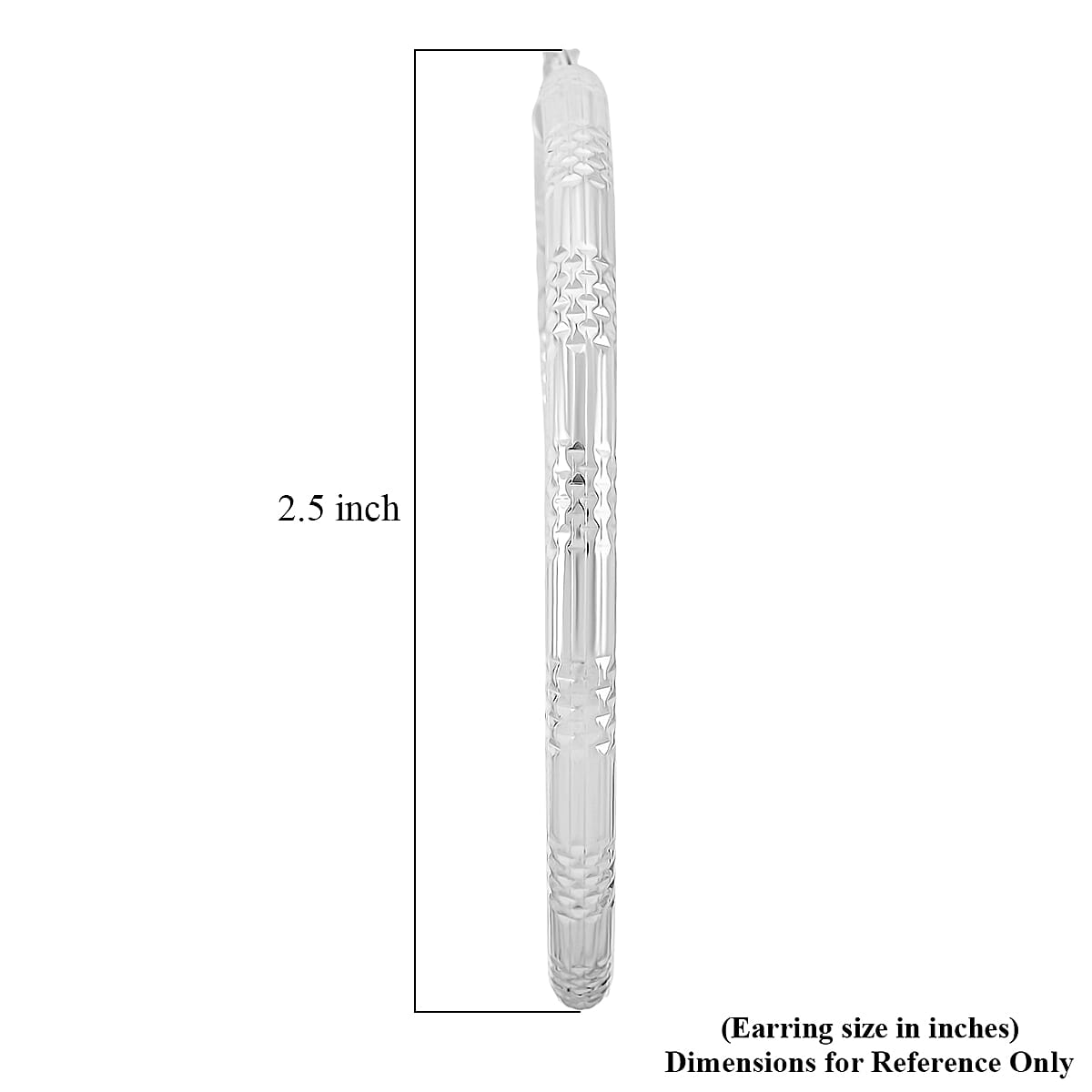 Sterling Silver 60x4mm Station Groove Hoop Earrings 12.6 Grams image number 4