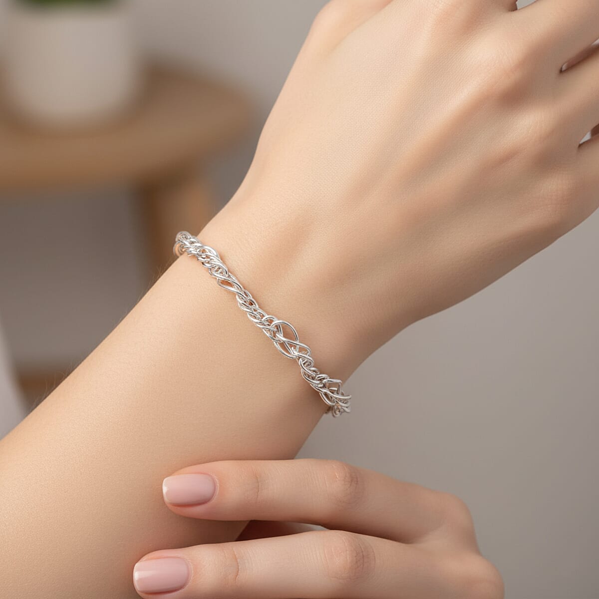 Sterling Silver 5.9mm Fancy Link Bracelet (8.00 In) 5.8 Grams image number 2