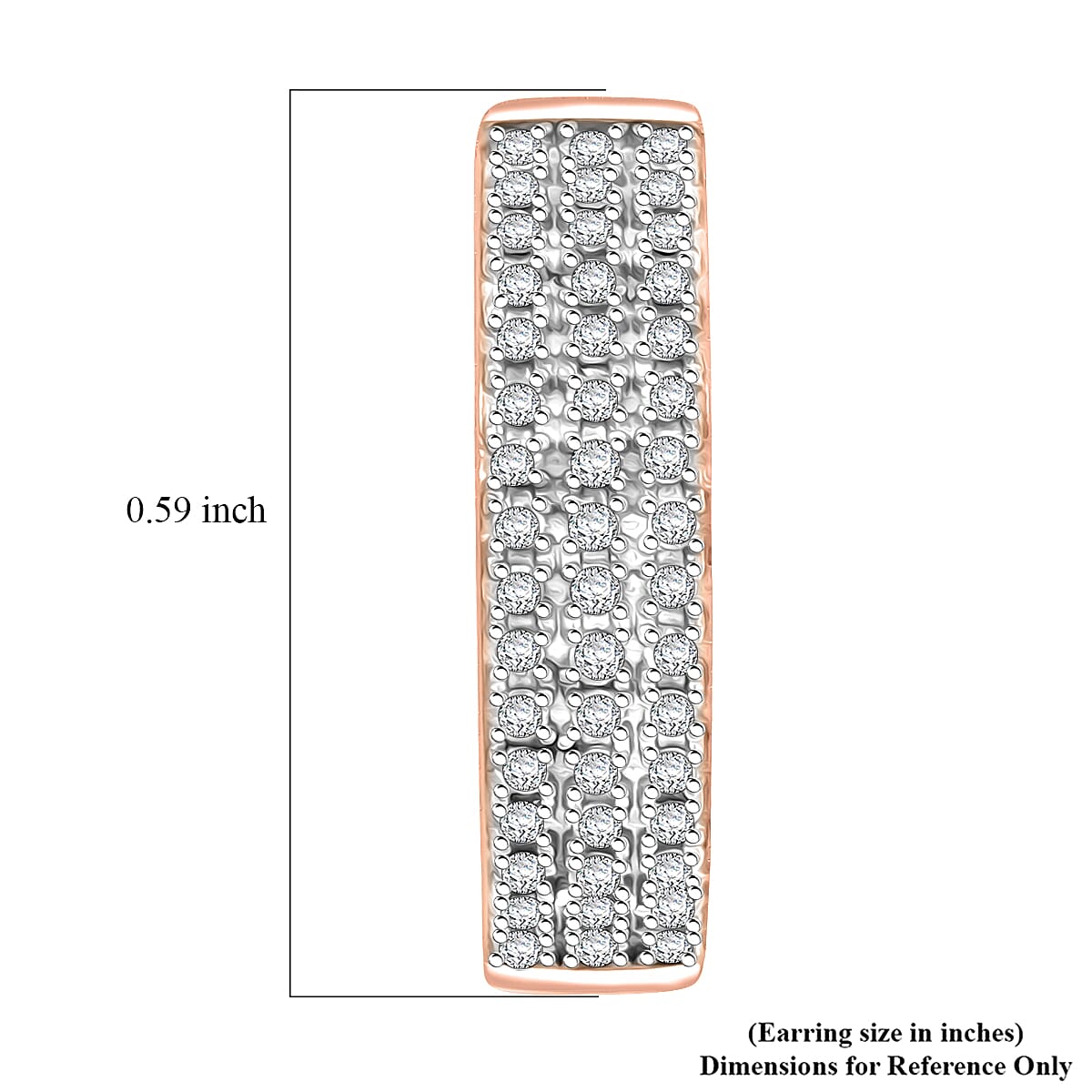 Doorbuster Diamond 0.25 ctw Earrings in 14K Rose Gold and Rhodium Over Sterling Silver  image number 4