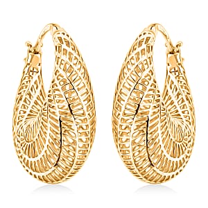 D'Joy Hoop Earrings in 14K Yellow Gold Over Sterling Silver 5.75 Grams