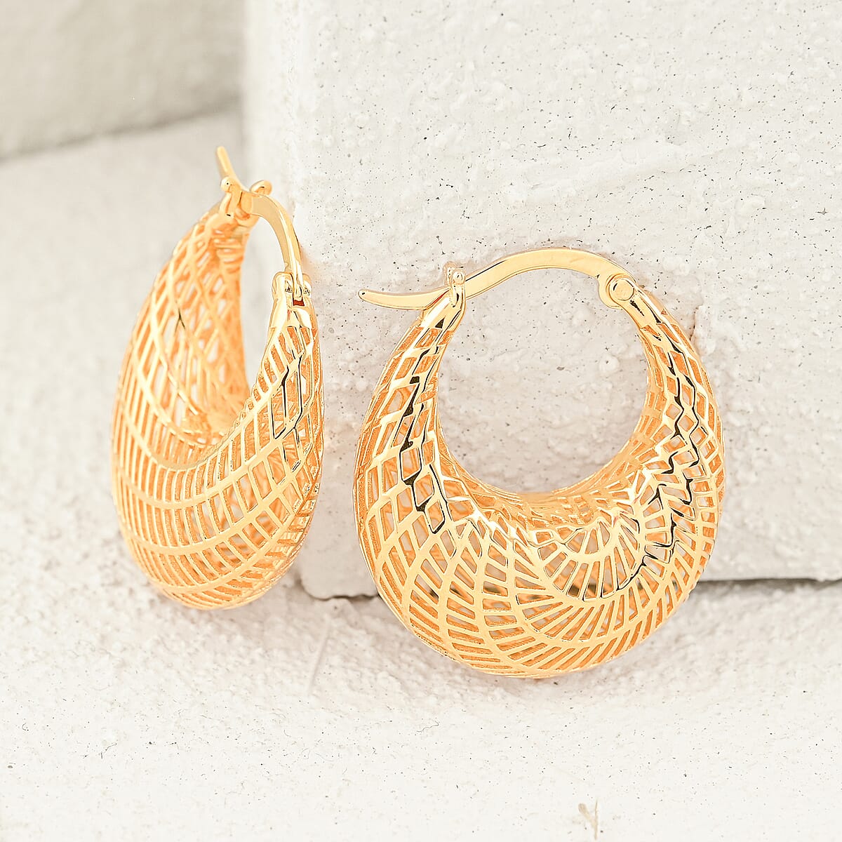 D'Joy Hoop Earrings in 14K Yellow Gold Over Sterling Silver 5.75 Grams image number 1