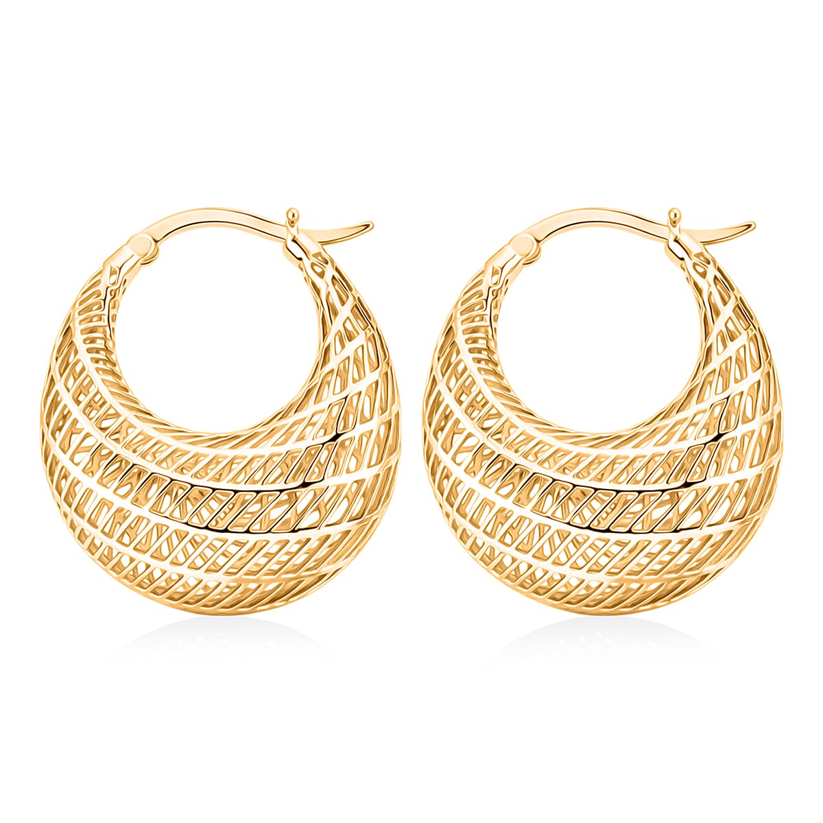 D'Joy Hoop Earrings in 14K Yellow Gold Over Sterling Silver 5.75 Grams image number 3