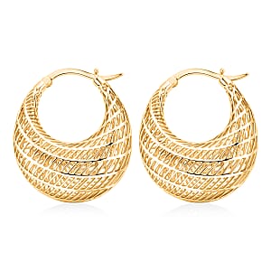 D'Joy Hoop Earrings in 14K Yellow Gold Over Sterling Silver 5.75 Grams