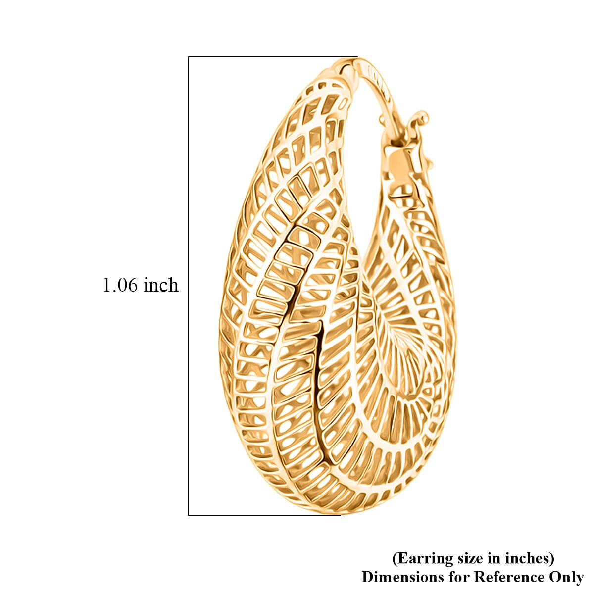 D'Joy Hoop Earrings in 14K Yellow Gold Over Sterling Silver 5.75 Grams image number 4