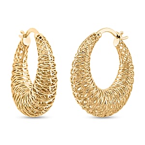 D'Joy Classic Hoop Earrings in 14K Yellow Gold Over Sterling Silver 6.75 Grams