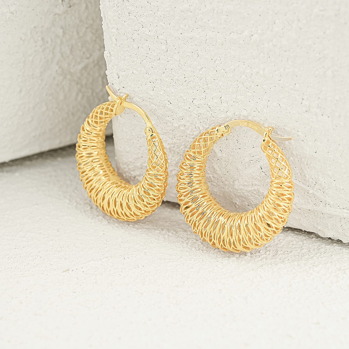 D'Joy Classic Hoop Earrings in 14K Yellow Gold Over Sterling Silver 6.75 Grams image number 1