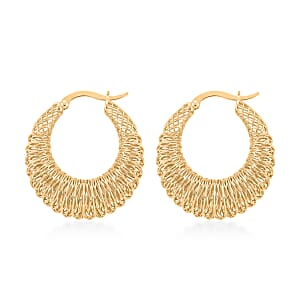D'Joy Classic Hoop Earrings in 14K Yellow Gold Over Sterling Silver 6.75 Grams