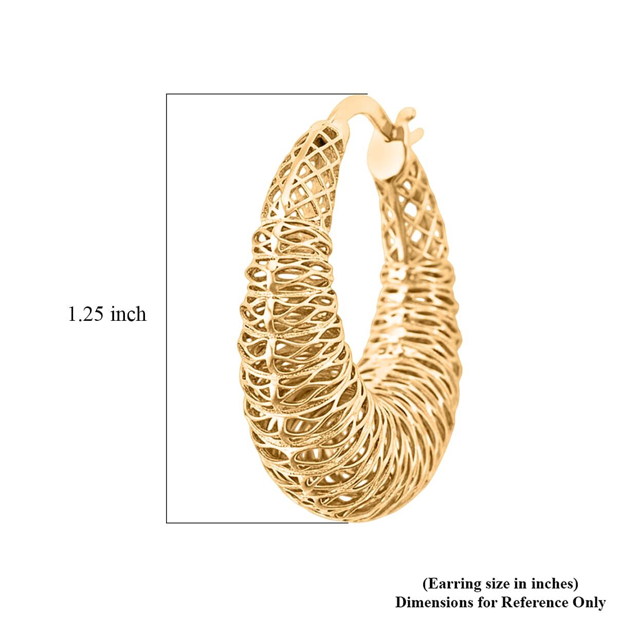 D'Joy Classic Hoop Earrings in 14K Yellow Gold Over Sterling Silver 6.75 Grams image number 4