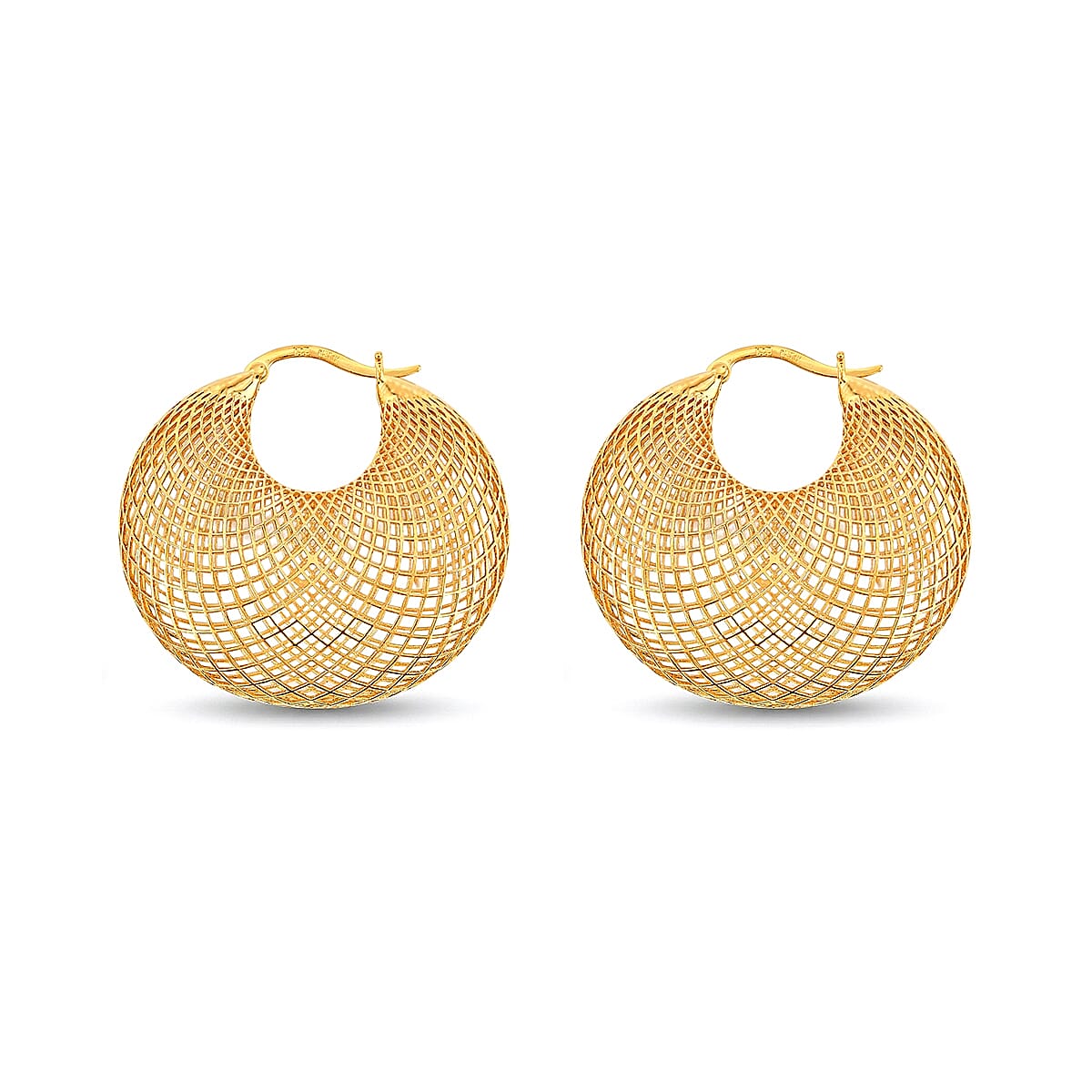 D'Joy Classic Hoop Earrings in 14K YG Over Sterling Silver 8.80 Grams image number 3