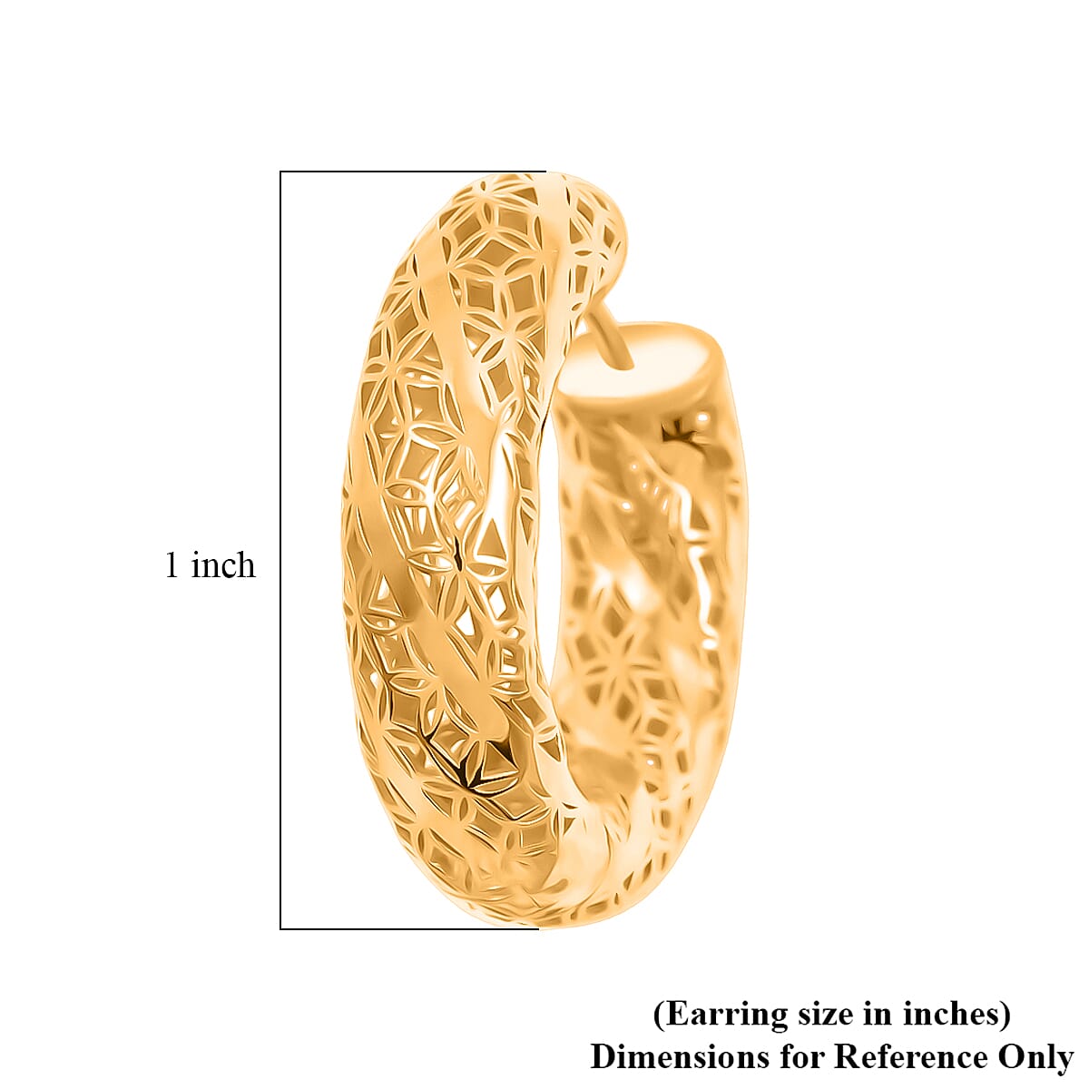 D'Joy Textured Hoop Earrings in 14K Yellow Gold Over Sterling Silver 8 Grams image number 4