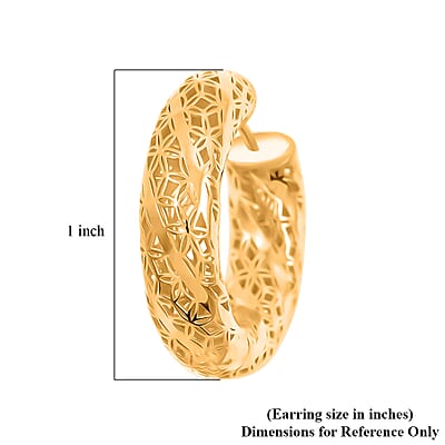 D'Joy Floral Hoop Earrings in 14K Yellow Gold Over Sterling Silver 8 Grams