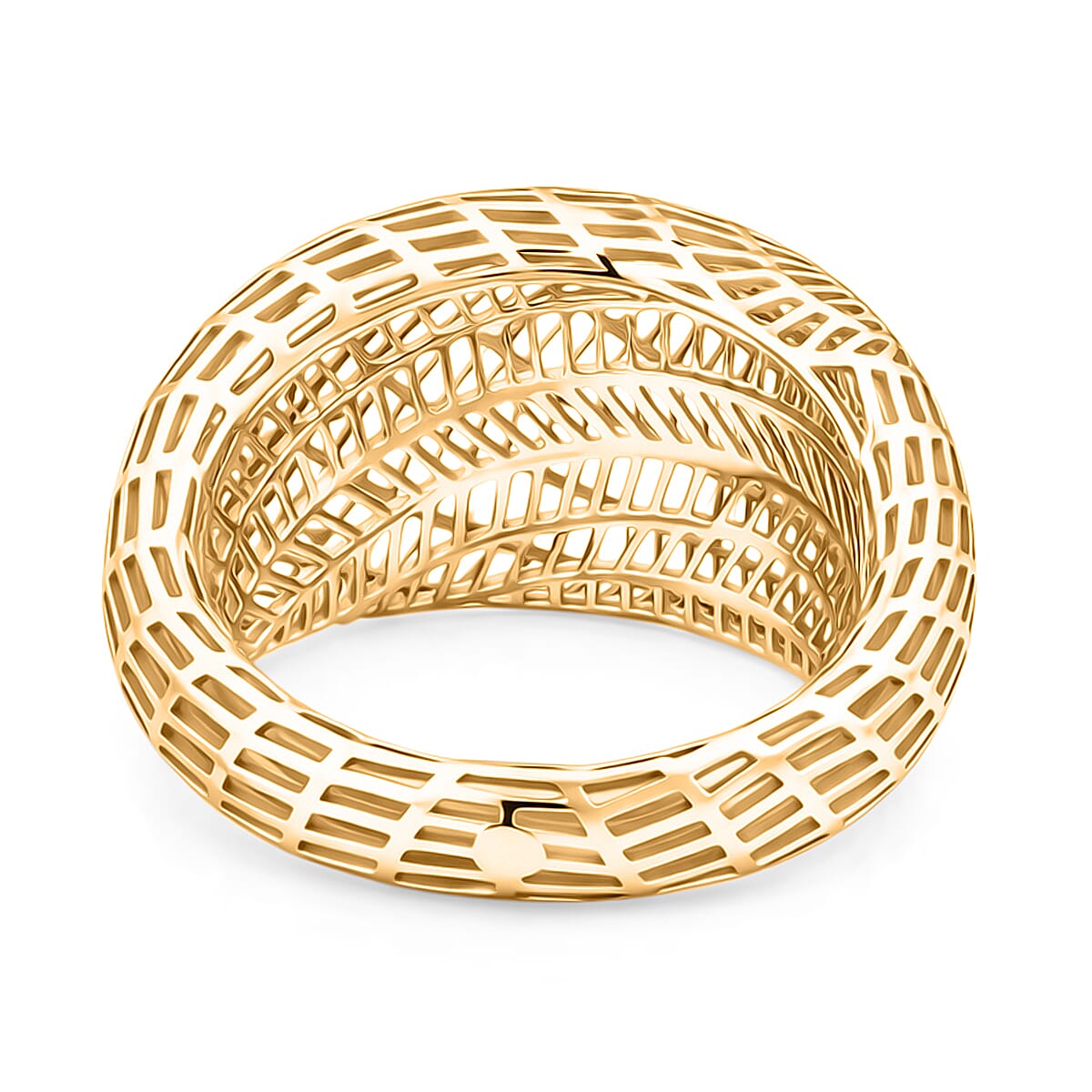 D'Joy 14K YG Over Sterling Silver Geometric Openwork Ring (Size 10.0) (3.60 g) image number 4