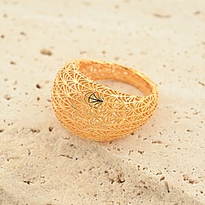 D'Joy 14K YG Over Sterling Silver Geometric Openwork Ring (Size 10.0) (3.60 g)