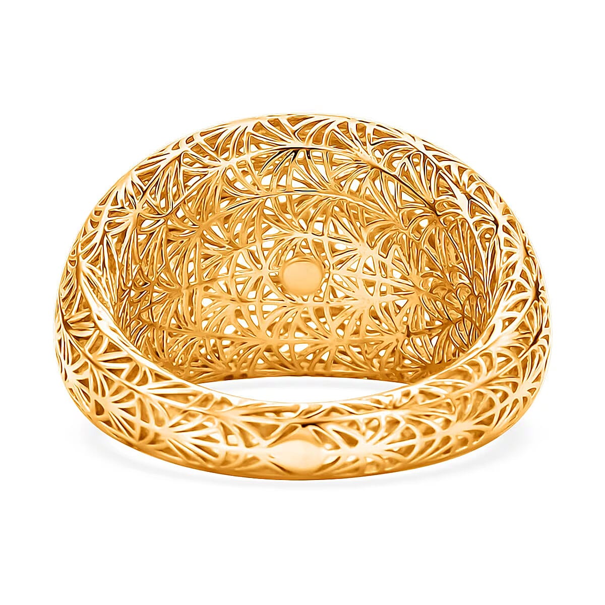 D'Joy 14K YG Over Sterling Silver Geometric Openwork Ring (Size 10.0) (3.60 g) image number 7