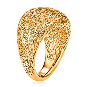 D'Joy 14K YG Over Sterling Silver Geometric Openwork Ring (Size 11.0) (3.60 g)