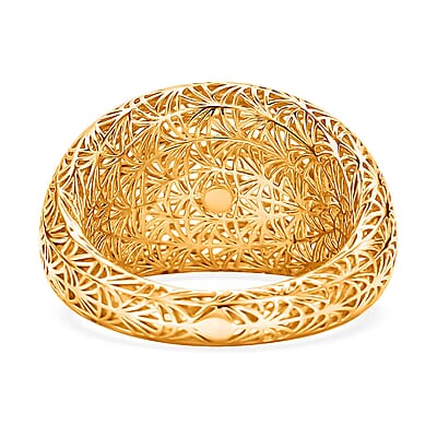 D'Joy 14K YG Over Sterling Silver Geometric Openwork Ring (Size 5.0) (3.60 g)