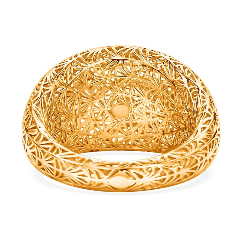 D'Joy 14K YG Over Sterling Silver Geometric Openwork Ring (Size 7.0) (3.60 g)