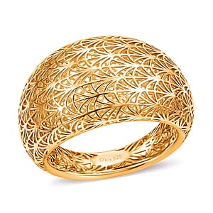 D'Joy 14K YG Over Sterling Silver Geometric Openwork Ring (Size 8.0) (3.60 g)