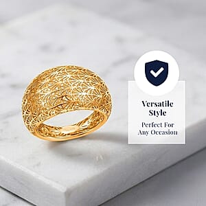 D'Joy 14K YG Over Sterling Silver Geometric Openwork Ring (Size 8.0) (3.60 g)