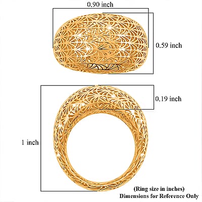 D'Joy 14K YG Over Sterling Silver Geometric Openwork Ring (Size 8.0) (3.60 g)