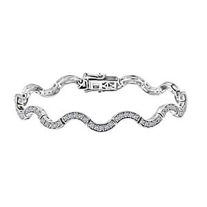 Luxuriant Lab Grown Diamond G-H SI 1.50 ctw Bracelet in Rhodium Over Sterling Silver (7.25 In)