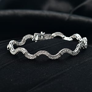 Luxuriant Lab Grown Diamond G-H SI 1.50 ctw Bracelet in Rhodium Over Sterling Silver (7.25 In)