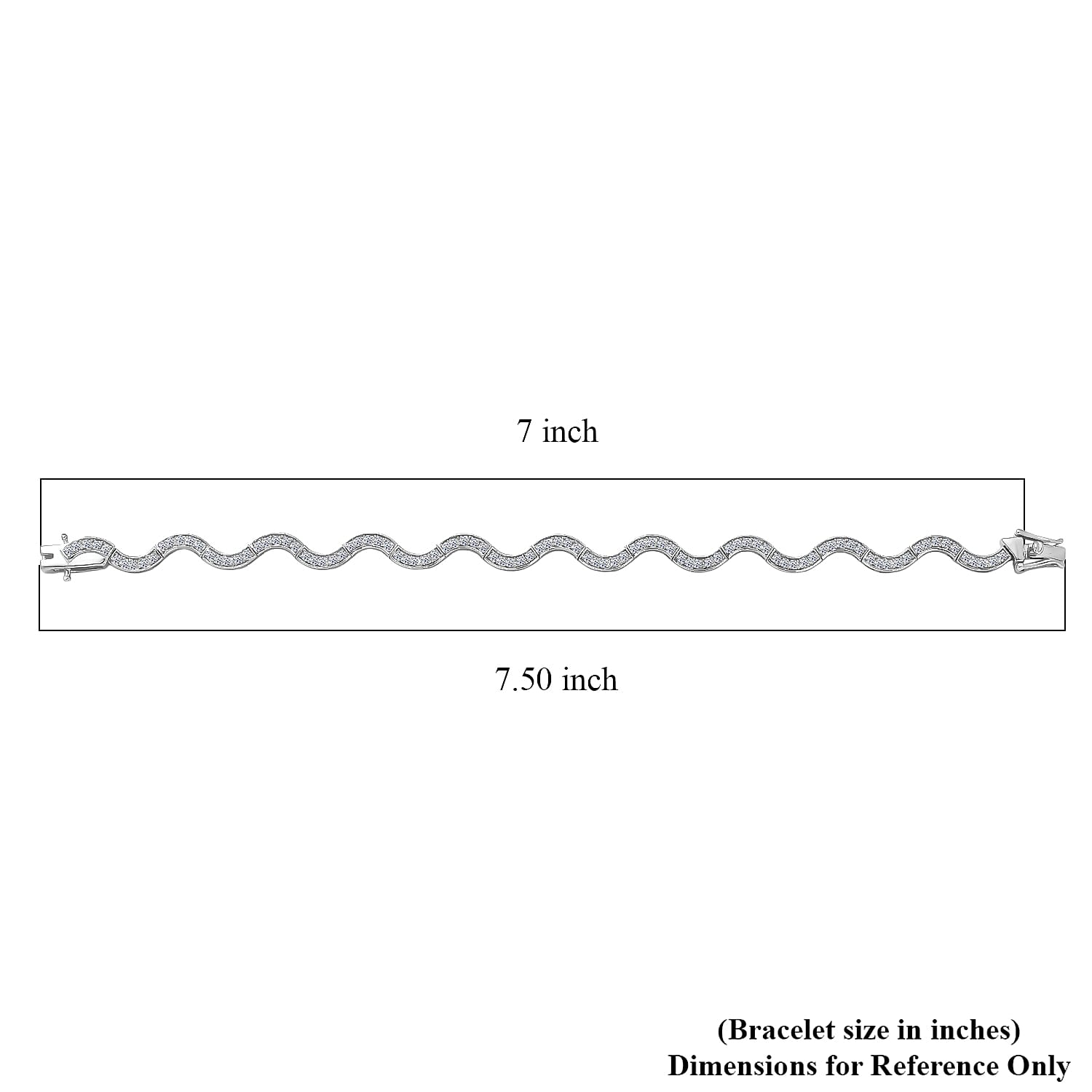 Luxuriant Lab Grown Diamond G-H SI 1.50 ctw Bracelet in Rhodium Over Sterling Silver (7.25 In)