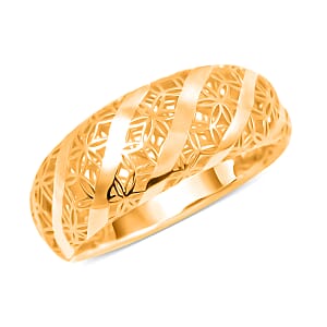 D'Joy 14K YG Over Sterling Silver Textured Ring (Size 7.0) (4 g)