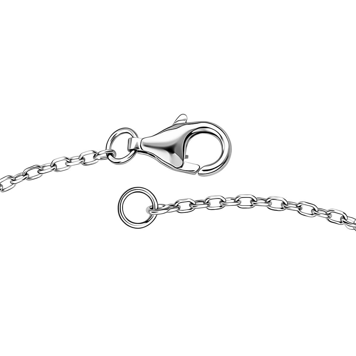 D'Joy Simulated Diamond Teardrop Necklace in Rhodium Over Sterling Silver (18 Inches) image number 3