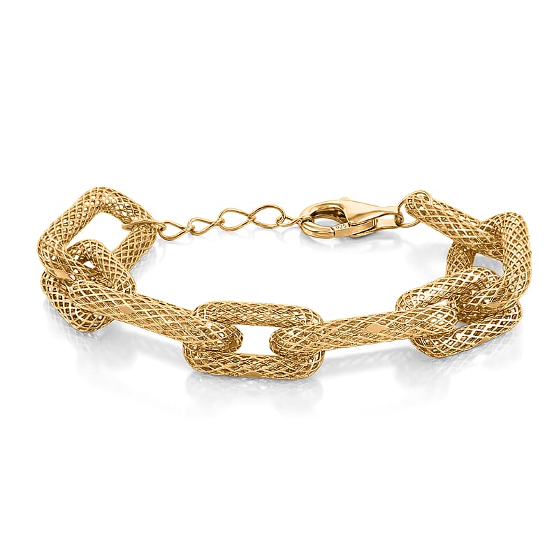 D'Joy 14K YG Over Sterling Silver Paperclip Bracelet (6.50 In) (9.70 g)