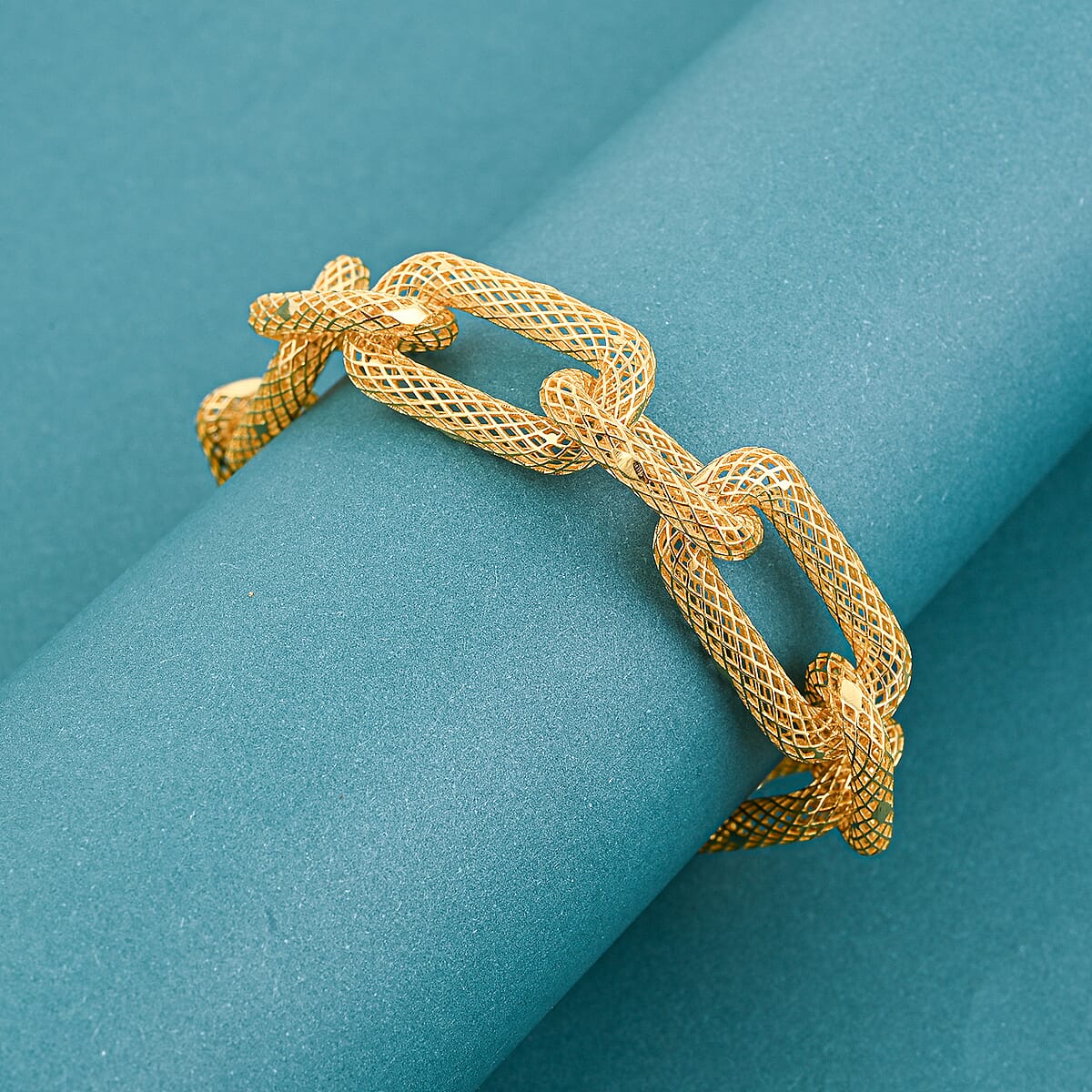 D'Joy 14K YG Over Sterling Silver Paperclip Bracelet (6.50 In) (9.70 g) image number 1