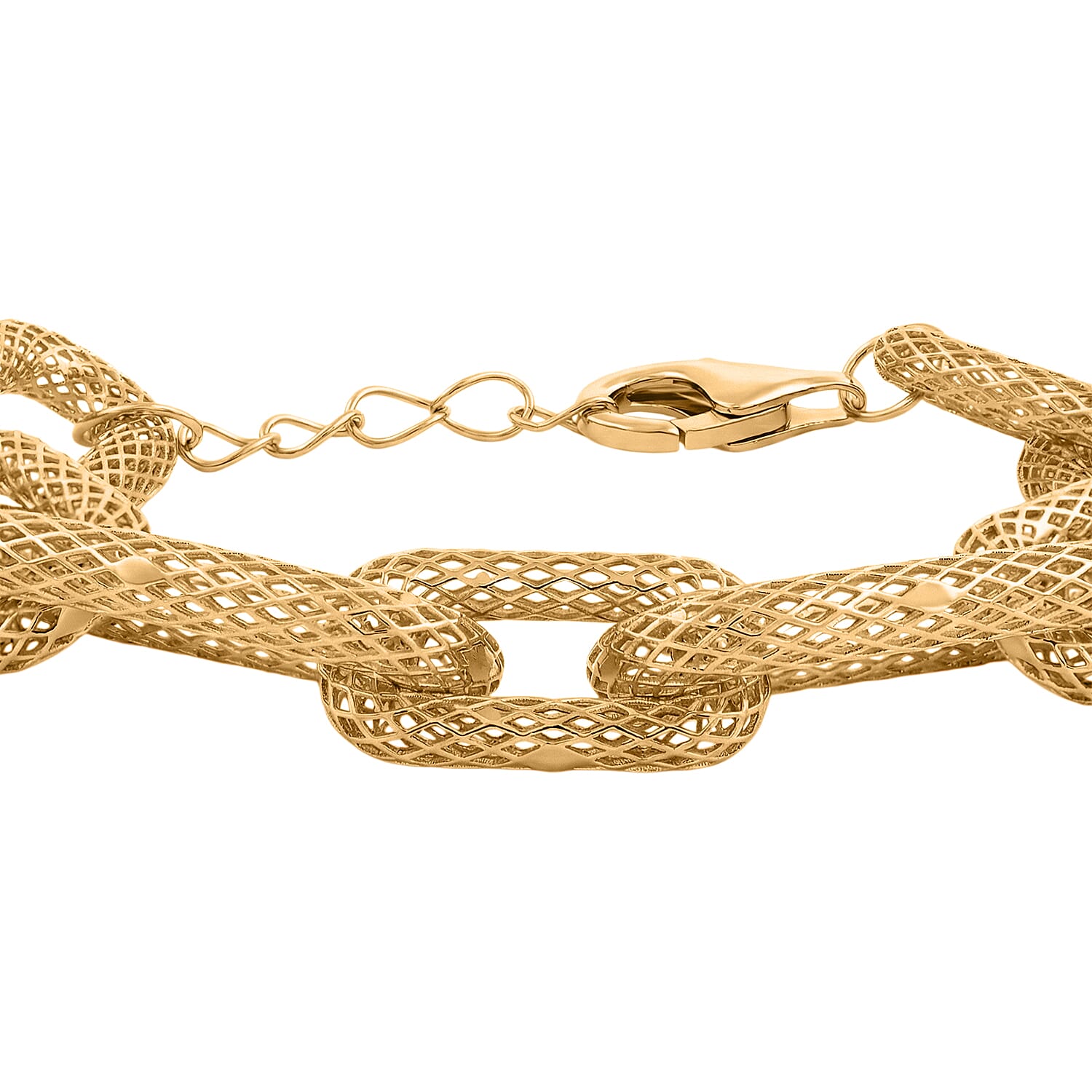 D'Joy 14K YG Over Sterling Silver Paperclip Bracelet (6.50 In) (9.70 g)