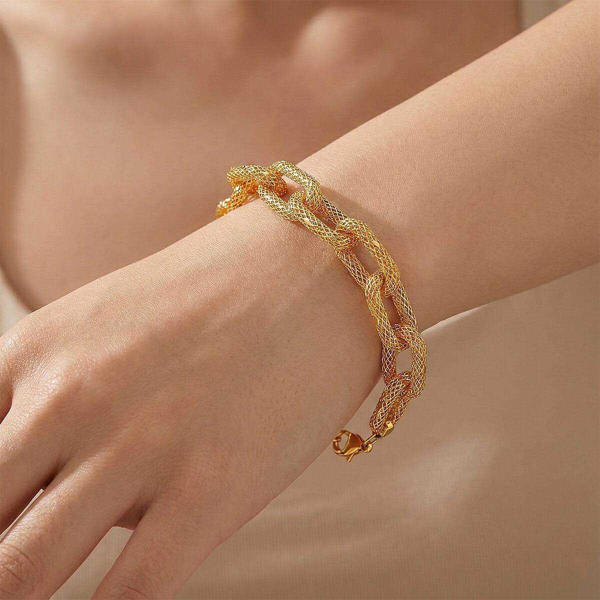 D'Joy 14K YG Over Sterling Silver Paperclip Bracelet (7.25 In) (12 g) image number 2