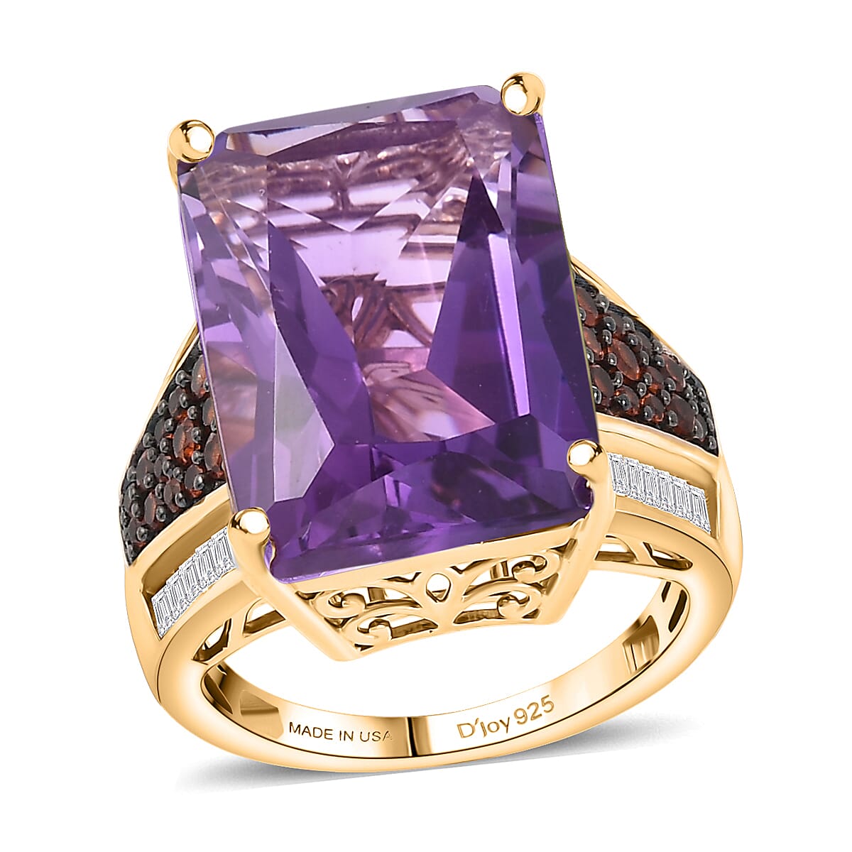 D'Joy African Amethyst, Multi Gemstone Ring in 18K Vermeil YG Over Sterling Silver 16.80 ctw (Size 9.0) image number 0